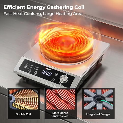 Commercial Induction Cooktop (1800W Concave Cooktop with Wok)