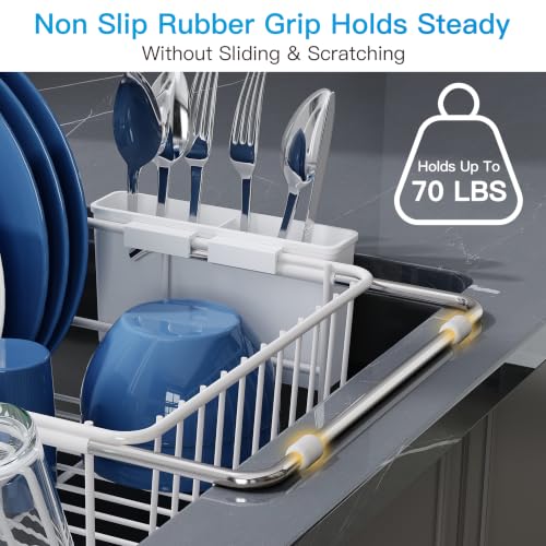 White Dish Drying Rack in Sink (White / For 12"-30"w Sink)