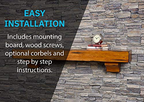 Breckenridge 72” Fireplace Mantel Shelf with Corbels (Chestnut Rustic / 72 Inch)