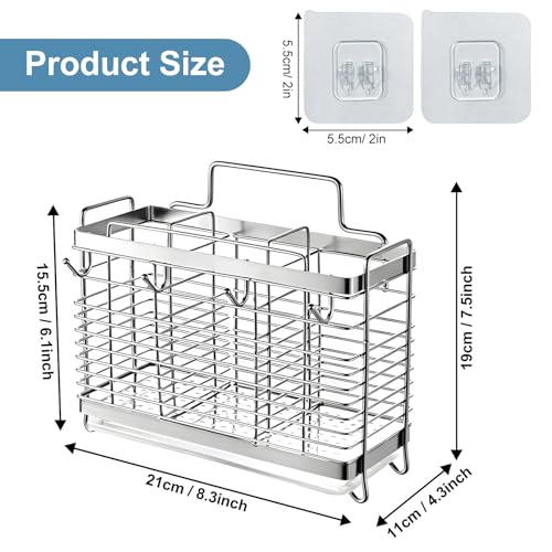 Utensil Holder (Silver / 3 Grids)