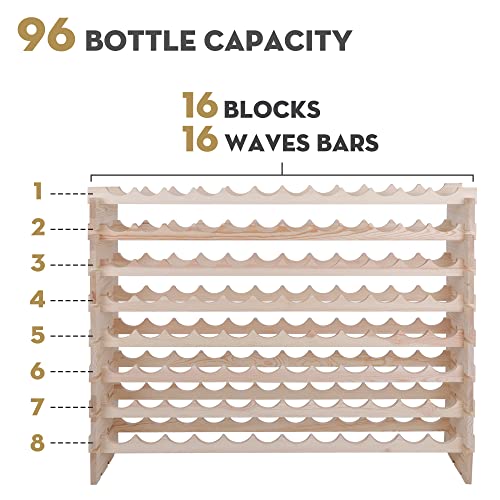 96 Bottles Stackable Modular Wine Rack (96 Bottle)
