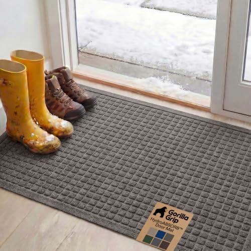 HydroABSORB Door Mat for Indoor Outdoor (Charcoal / 47" X 35")