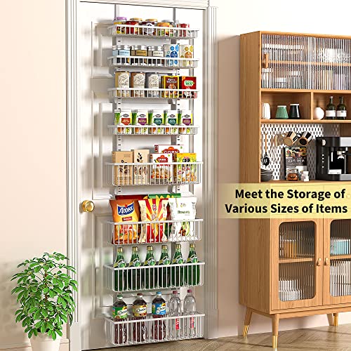 White Over The Door Pantry Organizer (White / 8-Tier)