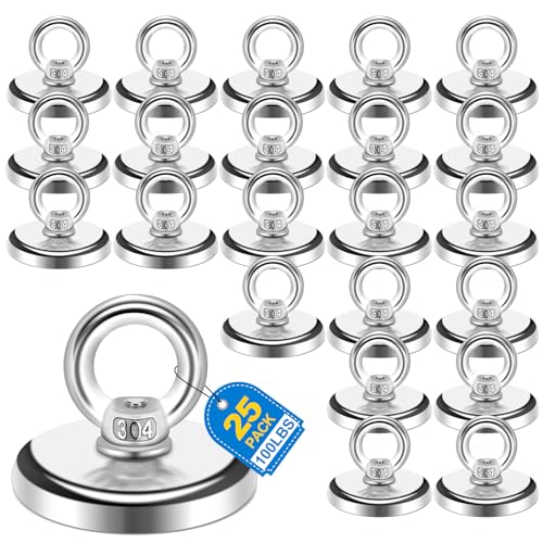 25 Pack Heavy Duty Magnetic Hooks (25 Count)