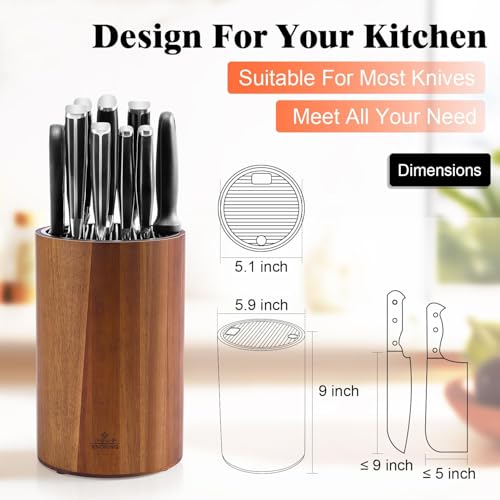 Universal Knife Block Without Knives (Cylindrical Knife Block)