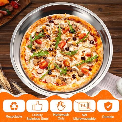 2 Pcs 16 Inch Large Deep Pizza Pans Stainless Steel Pizza Tray (2 Count)