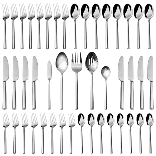 Potter 45 Piece Forged Stainless Steel Flatware Set Cutlery Set (Silver / 45 pieces for 8)
