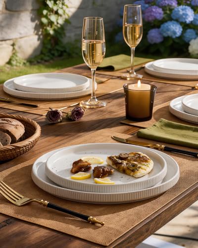 Ceramic Dinnerware Sets for 4 (Matte White)