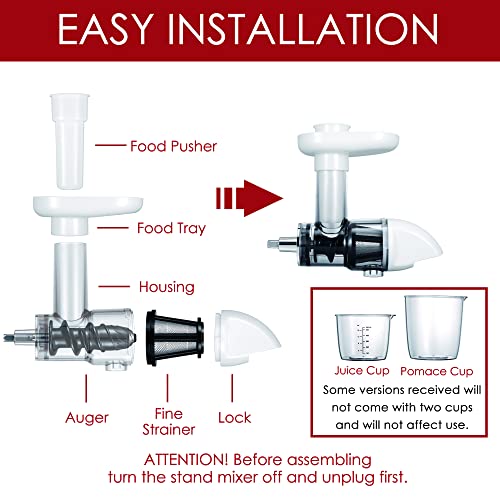 Masticating Juicer Attachment for Kitchenaid Stand Mixers