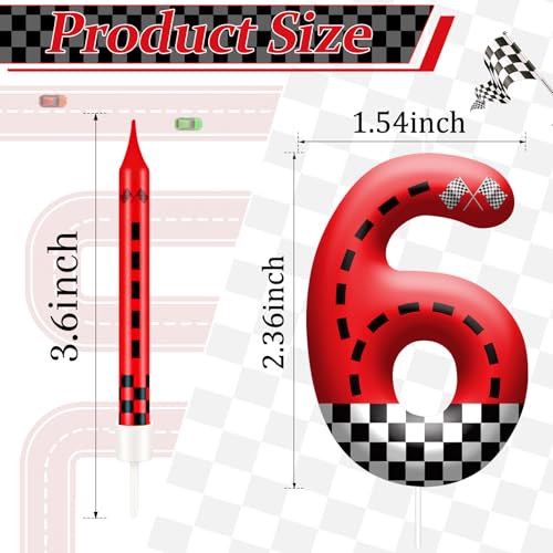 13PCS Racing Car Theme Birthday Candle Set with Checkered Flag Design (13 Count)