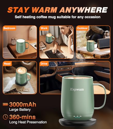 Self Heating Coffee Mug T2 (Sage Green / 16oz)