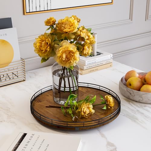 16 Inch Farmhouse Oak Lazy Susan Organizer