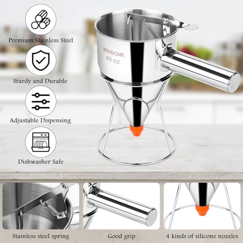 40oz Stainless Steel Pancake Batter Dispenser Multi (Stainless Steel - 40 oz)
