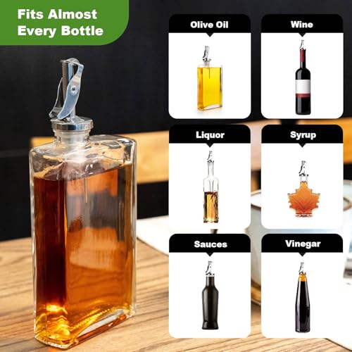 4 Pack Olive Oil Dispenser Spout (Silver / 4pcs)