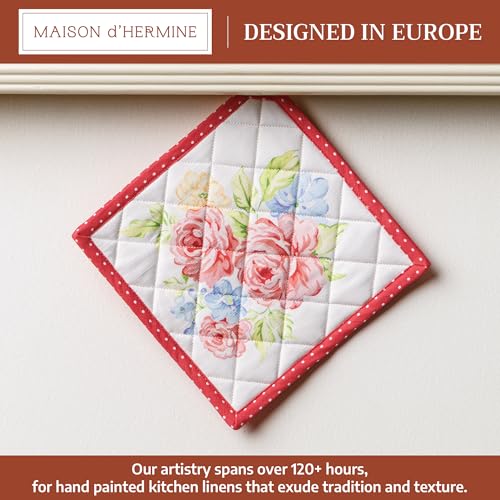 Pot Holders 100% Cotton Potholders (006 - Vintage Floral / 8" x 8" (Pot Holder Pack of 1))