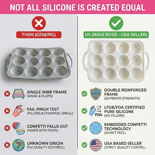 Silicone Muffin Pan for Baking (Cream / Regular (12 Cups Pan))