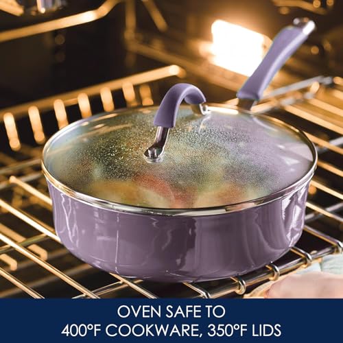 Cucina Nonstick Cookware Purple Pots and Pans Set (Lavender Purple / 12 Piece Porcelain Enamel)