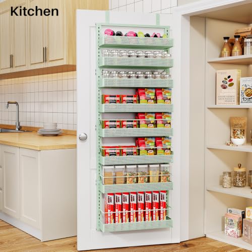 8 Tiers Over the Door Organizer (Green / 17" W x 6" D x 69" H)