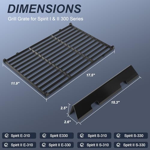 7636 Grates Flavorizer Bars for Weber GS4 Spirit II Series (17.5" x 23.8" -7638 67046 Spirit 300)