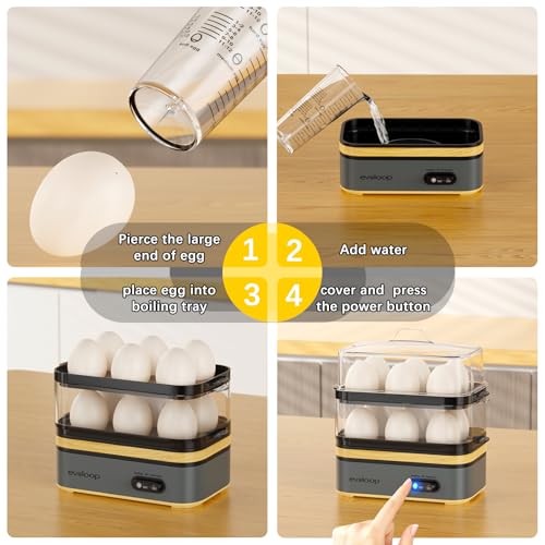 Rapid Egg Cooker Electric 12 Eggs Capacity (Grey)