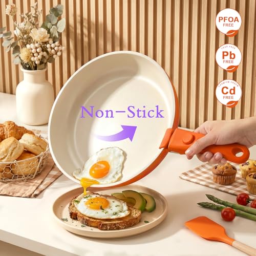 Pots and Pans Set Non Stick (Orange Gradient / 21PCS-Big Size)