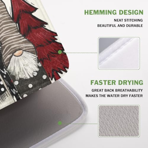 Winter Snowman Gnome Dish Drying Mat Xmas Tree Dishes Pad 16"x18" Microfiber Fast Dry Dish Drainer Rack Mats Kitchen Countertop Accessories (Winter Snowman Gnome / 16x18 inch)