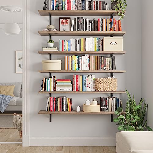 Forme 48 inch Long x 10 in Deep Rustic Floating Shelves for Wall Storage