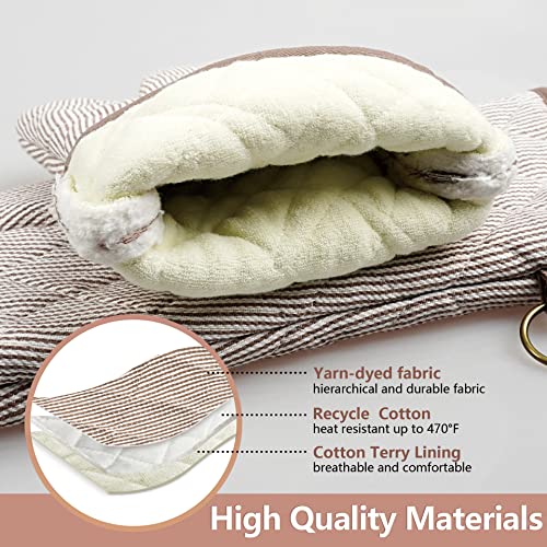 Yarn Dyed Oven Mitts 1 Pair (Khaki)