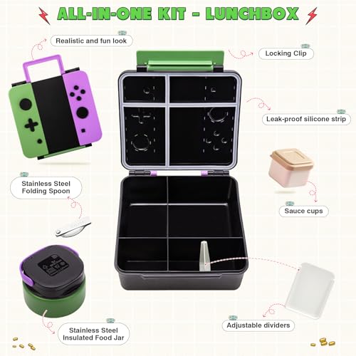 Game Bento Box for Kids (Green-Purple)