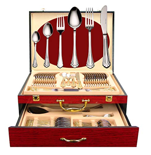 75 Pc Luxury Flatware Set for 12 w (Euro)