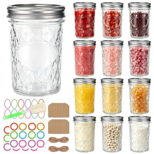 8 oz Glass Mason Jars (8oz-12pcs-D)