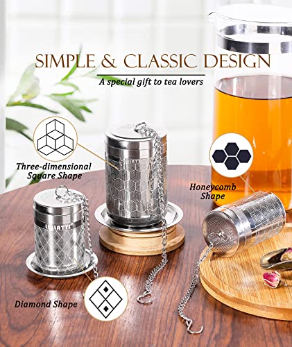 2+1）Pack 304 Steel Fine Mesh Tea Infusers for Loose Leaf Tea (Mixed-Size / 3 Pack)