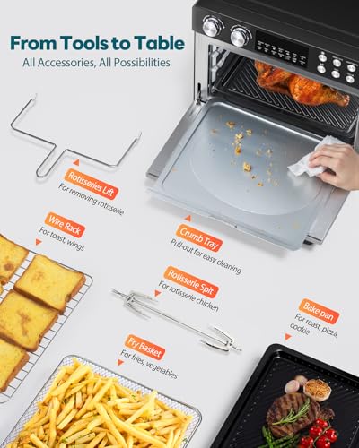 28QT Air Fryer Toaster Oven Combo (Sparkle Black)