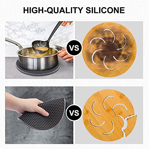 4 Pack Silicone Trivets for Hot Pots and Pans (4 Count)