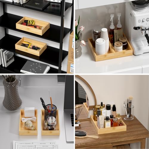 Bamboo Kitchen Drawer Organizer (10 x 6 x 2 Inch / Yellow)