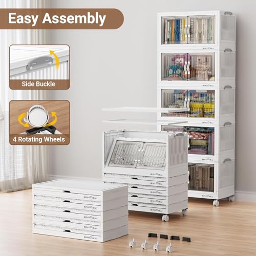 180Qt Stackable Storage Bins with Lid (White / 60QT-3Pack)