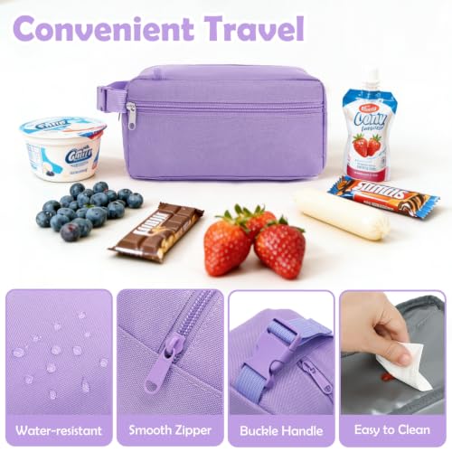 Freezable Snack Bag with Removable Ice Packs (with Ice Packs - Purple)