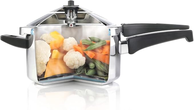 Kuhn Rikon DUROMATIC® Pressure Cooker 11” 8.45 qt family of 6 wide base for better braising, Stainless