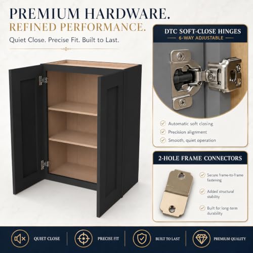 Wall Mounted Cabinet (Charcoal Black / 42" W x 12" D x 42" H)