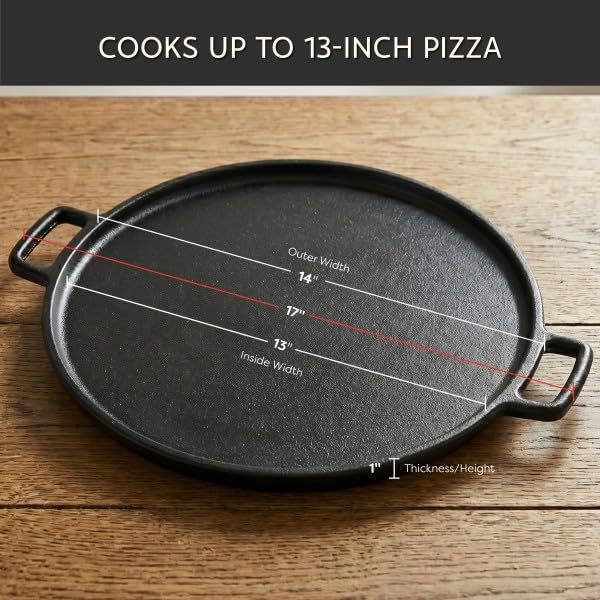 Cast Iron Pizza Pan with Dual Handles