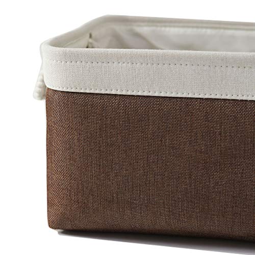 Large Storage Baskets for Shelves (White&Flaxen / Large (Pack of 3))