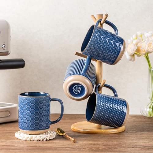 Coffee Mugs Set of 4 (Moonlight Blue / Set of 4 (16 Ounces))