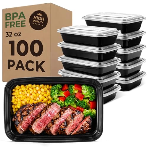 Meal Prep Containers with Lids 32oz 100 Pack (32oz-100pc)