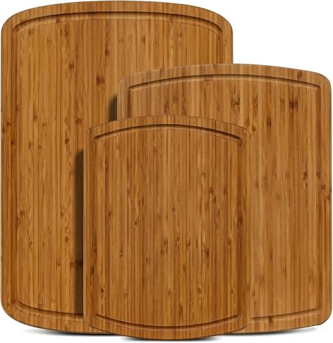 Bamboo Cutting Boards for Kitchen (3-Piece (Brown))