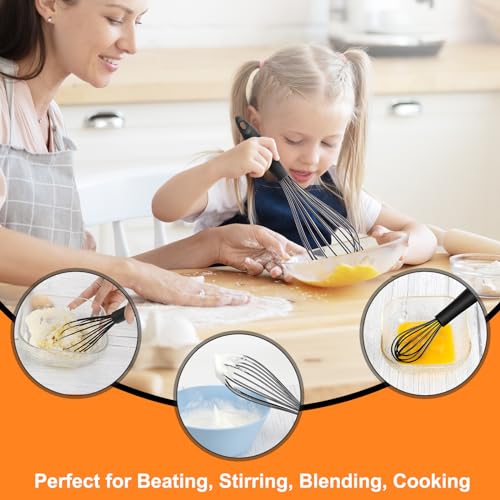 4 Pieces Silicone Whisks Set (Black)