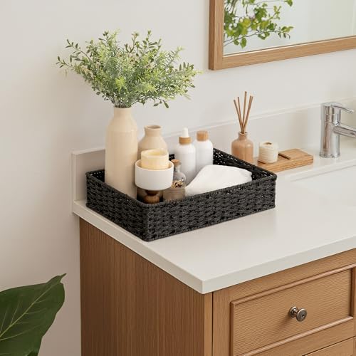 Large Toilet Paper Basket (Black / 15 ¾"L x 11 ¼"W x 3 ½"H)