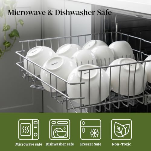 22 OZ White Ceramic Bowls Set of 6 (22 OZ / White)