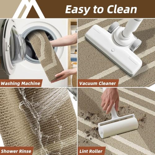 Kitchen Rugs and Mats 24"x59" Non Slip Kitchen Mats for Floor (Beige / 24"x 59 ")