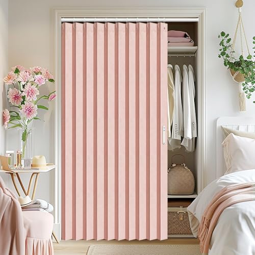 Accordion Style Doors Curtain (Pink / 52"W x 78"L (Pack of 1))