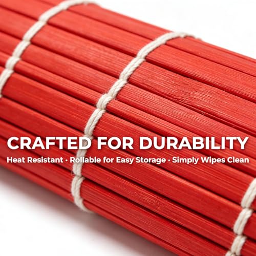 8 Pack 17.7x11.8 Bamboo Placemats (Tangerine Orange / Set of 8)